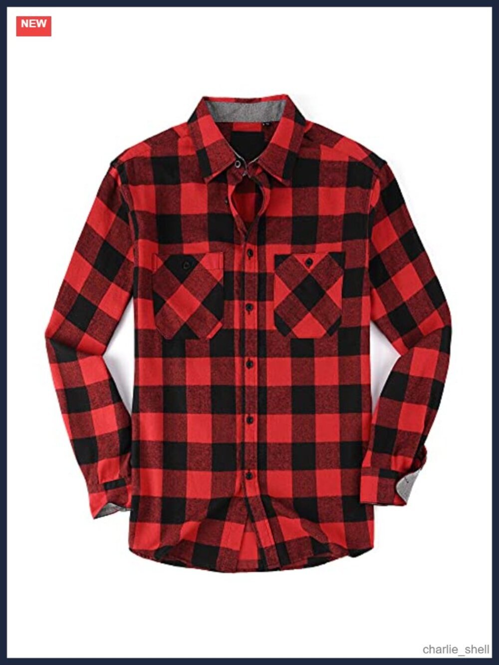 Men's Plaid Flannel Shirt Long Sleeve Button Down Casual Fit